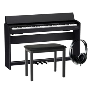 Roland F 701  Svart paketlösning med pall och hörlurar