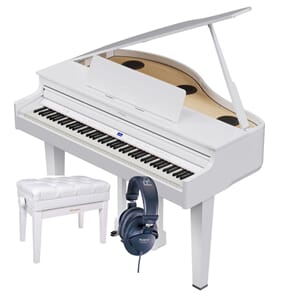 Roland GP-6 Vit flygel - paket med pall och hörlurar