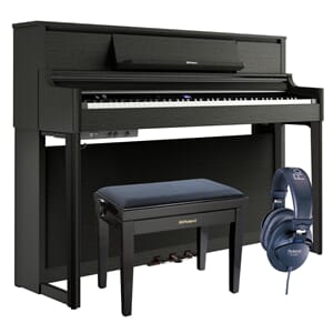 Roland LX5 Svart paketlösning med pall och hörlurar